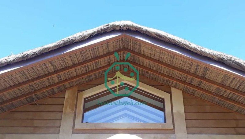Plastic bamboo weaving roll for timber house ceiling decoration project in Philippines