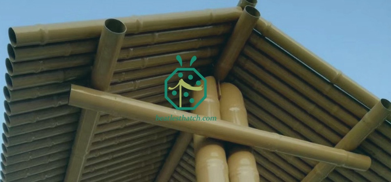 Iron bamboo sticks to create exotic patio gazebo ceiling