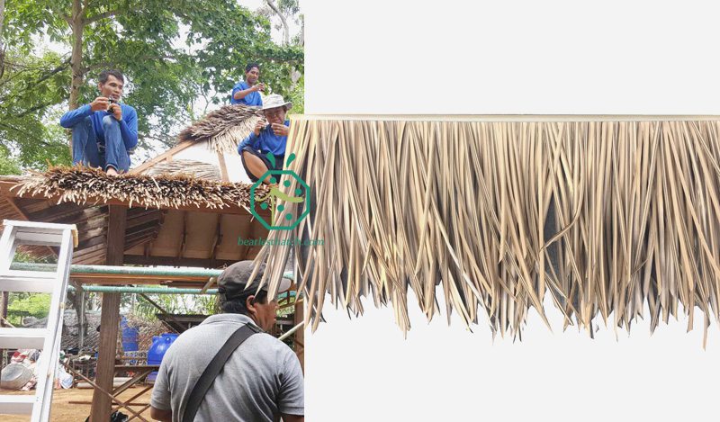 Charming use of synthetic thatch roof products on thatched houses