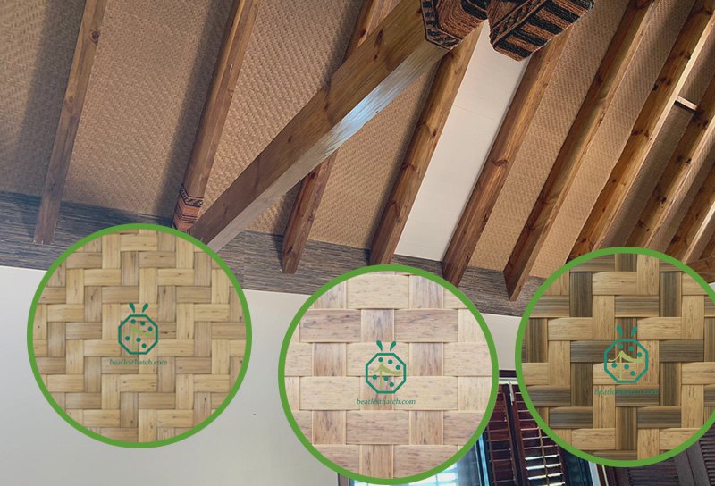 Island Resort Overwater Bungalow Ceiling Decoration Synthetic Bamboo Surface Matting