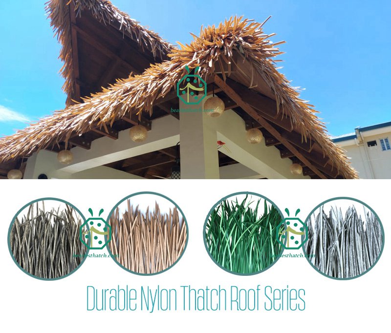 Nipa hut durable synthetic thatch roof covering panels