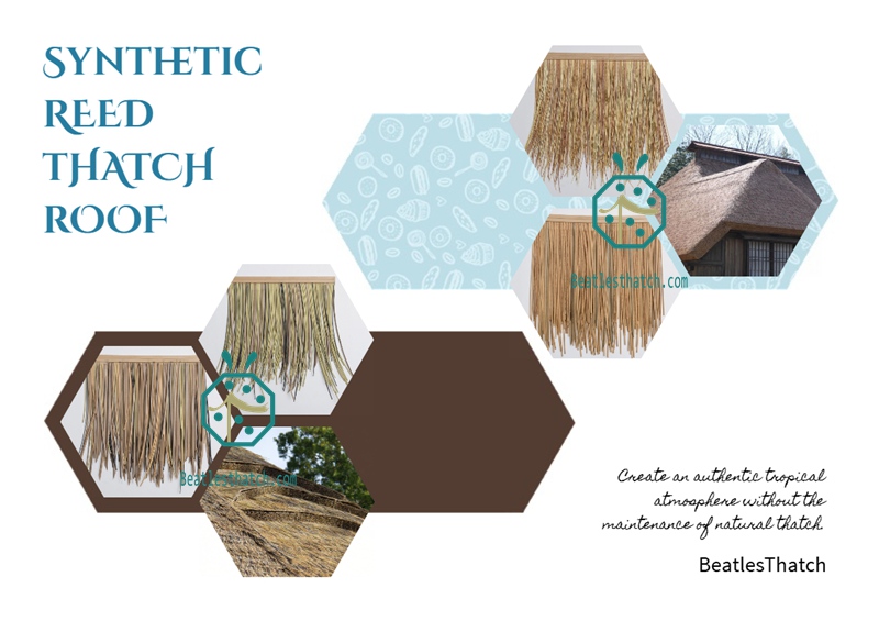 synthetic palm thatch roofing for tiki hut building