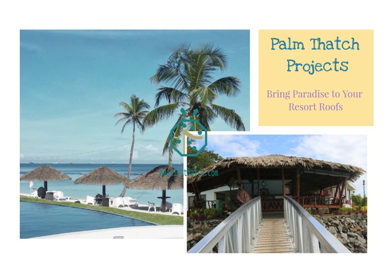 Fire rated palm thatch roof tiles used for various luxury resort hotel in the beach in many ocean countries Fire rated palm thatch roof tiles used for various luxury resort hotel in the beach in many ocean countries
