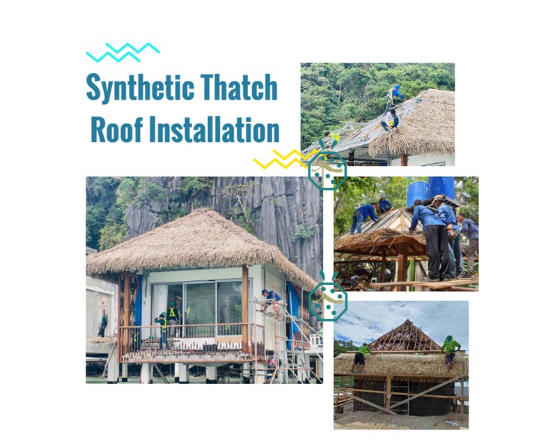 Thatched roof repairs and install waterproof fabric Thatched roof repairs and install waterproof fabric