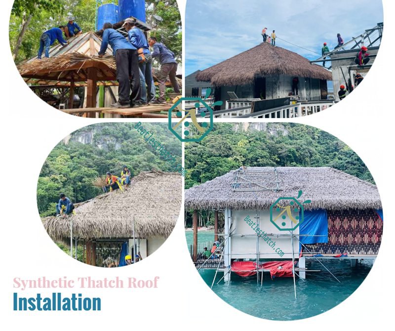 Artificial Cajan Thatch Roof Installation Artificial Cajan Thatch Roof Installation