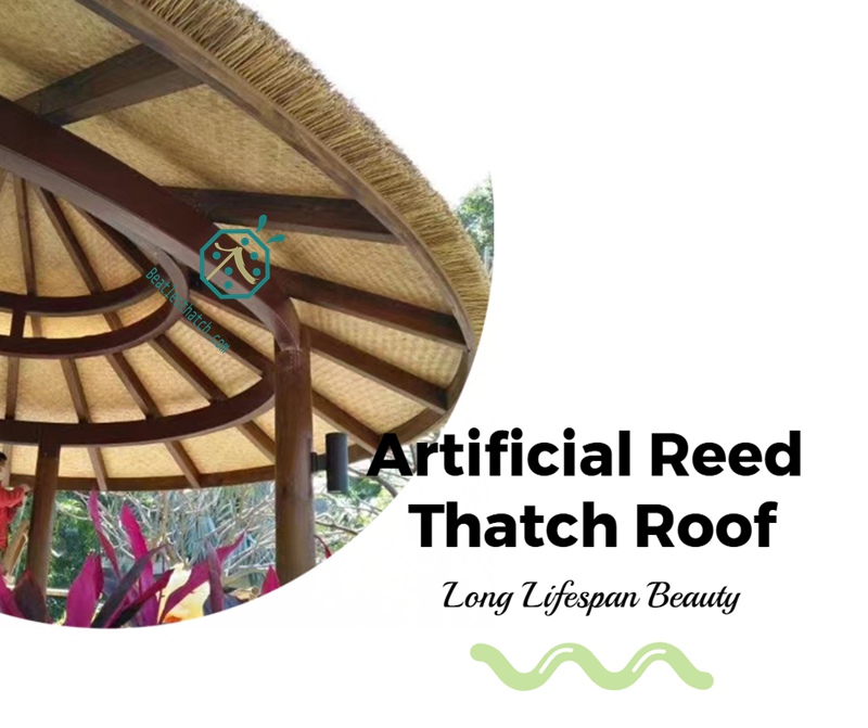 Zoo park pavilions synthetic reed thatch roof