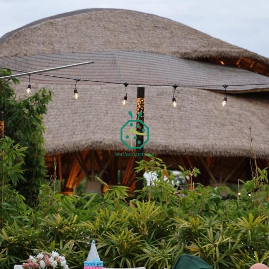 Synthetic tiki bar bamboo thatch roof