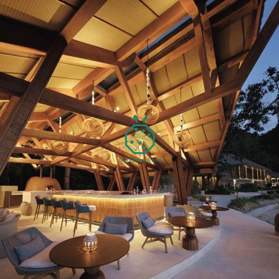 Angsana Villas Plastic Woven Bamboo Panel Ceiling Design