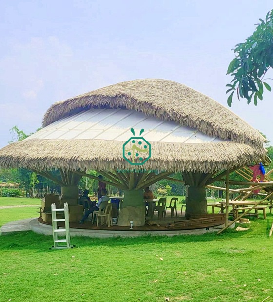 필리핀 생태공원 에코팜 파티오용 합성 니파 지붕