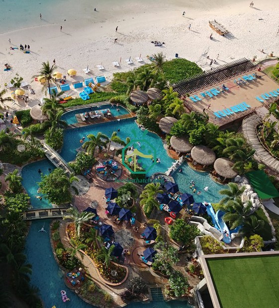 Guam Dusit Hotel 수영장 인공 초가 지붕 프로젝트